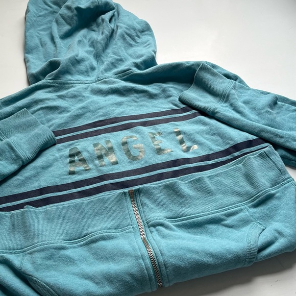 🩷VICTORIA SECRET ANGEL LOGO ZIP UP HOODIE SWEATSHIRT SIZE MEDIUM ANGEL WINGS - Picture 6 of 16